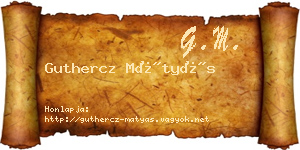 Guthercz Mátyás névjegykártya
